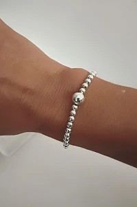 Pulseira Bolinhas Sem Fecho | Banho Prata 925