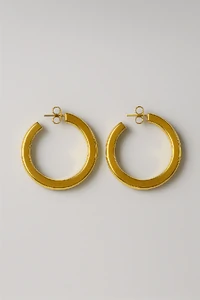 Brinco Argola Lisa Geométrica | Grande | Banho de Ouro 18k | Minimalista