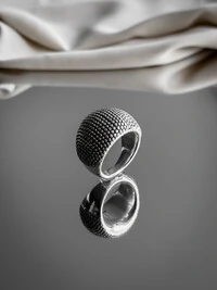 Anel Pipoca Texturizado | Prata 925 | Moderno