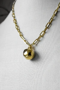 Colar Elos Pingente Orgânico | Banho Ouro 18k | Contemporâneo