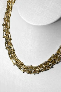 Colar Hardware | Banho de Ouro 18k | Elo com Esferas