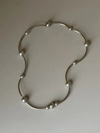 Pulseira de Voltas Canutilhos e Esferas em Banho de Prata | Tatsi