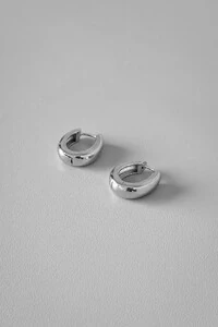 Brinco Argola Oval Lisa | Banho Ródio | Clássico