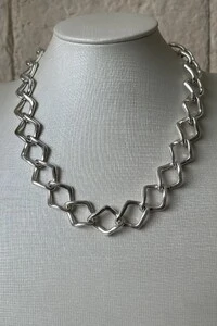 Corrente Elos Losango 40 cm em Prata 925