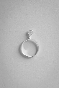 Anel Fio Liso Pingente Luz | Prata 925 | Delicado