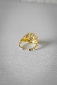 Anel Smile Ajustável | Banho de Ouro 18k