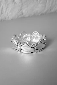 Pulseira Placas Orgânicas | Banho Prata 925 | Moderna