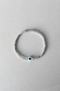 Pulseira Bolinhas | Banho de Prata | Olho Grego
