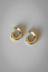 Argola Gota Bold | Banho de Ouro 18k | Escultural