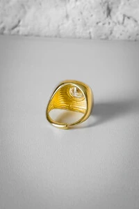 Anel Zircônia Central | Banho de Ouro 18k | Sofisticado