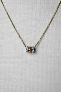 Colar Trio Cravejado | Banho Ouro 18k e Ródio | Minimalista