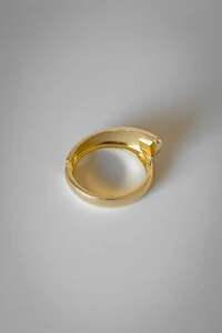 Bracelete Largo Esculpido | Banho de Ouro 18k | Moderno