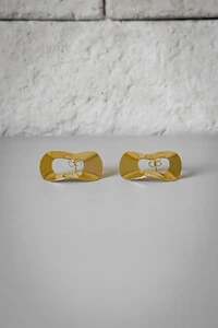 Brinco Disco Orgânico | Banho de Ouro 18k | Contemporâneo