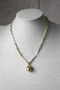 Colar Elos Pingente Orgânico | Banho Ouro 18k | Contemporâneo