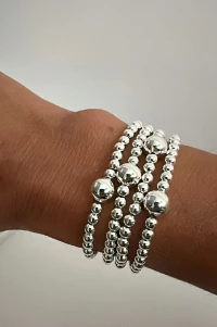 Pulseira Bolinhas Sem Fecho | Banho Prata 925