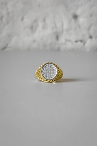 Anel São Bento | Prata 925 + Banho de Ouro 18k e Ródio