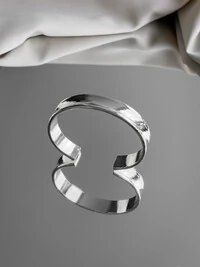 Bracelete Liso Aberto | Banho de Prata 925 | Elegante