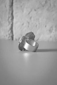 Anel Rosa Esculpida | Banho de Prata 925 | Romântico