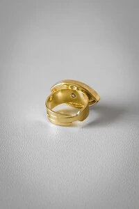 Anel Olho Ajustável | Banho de Ouro 18k | Sofisticado