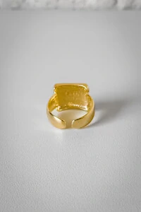 Anel Quadrado Liso Ajustável | Banho Ouro 18k | Minimalista