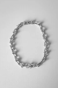 Colar Elos Geométricos Cravejado | Banho Ródio | Inspiração