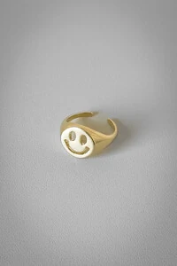 Anel Smile Ajustável | Banho de Ouro 18k