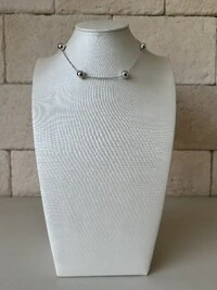Colar Choker Corrente Fina Esferas Banho de Ródio