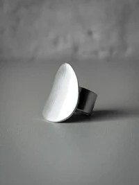 Anel Gota Liso Ajustável | Banho de Prata 925 | Moderno