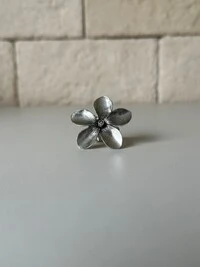 Anel Maxi Flor Banho de Prata