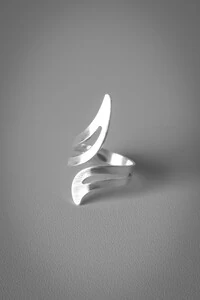 Anel Chama Fluida | Banho de Prata 925 | Moderno