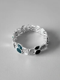 Pulseira Cubos Orgânicos Verde | Banho Prata 925 | Ajustável