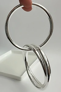 Pulseira Tripla Lisa Entrelaçada | Banho de Prata 925 | Moderna