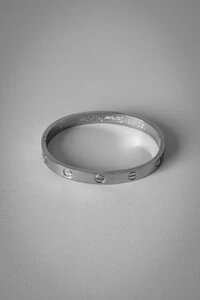 Bracelete Parafuso Liso | Banho de Ródio | Moderno