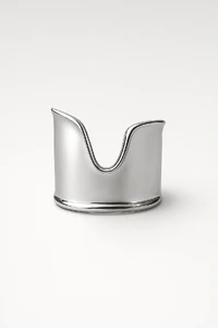 Bracelete V Orgânico | Banho de Ródio | Elegante