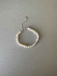 Pulseira Pérolas Barrocas Banho de Ródio