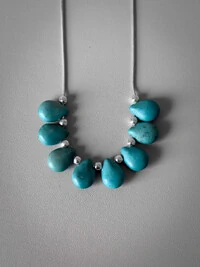 Colar Gotas Turquesa | Banho de Prata 925