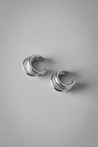 Brinco Argola Tripla | Banho de Ródio | Impactante