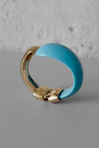 Bracelete Duo | Banho de Ouro 18k | Esmalte Azul Turquesa