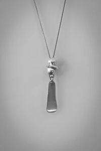 Colar Pendente Orgânico | Banho de Prata 925 | Moderno