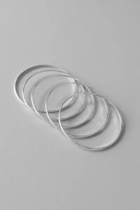 Kit 5 Pulseiras de Argola Fio Liso 2mm | Prata 925 | Mix Essencial