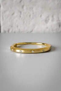 Bracelete Cadeado Cravejado | Banho de Ouro 18k | Luxo