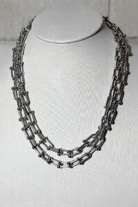 Colar Hardware | Banho de Ródio | Elo com Esferas