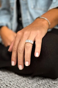 Anel Esculpido Degrau | Prata 925 | Contemporâneo