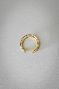 Anel Dois Fios Ajustável | Banho de Ouro 18k | Minimalista