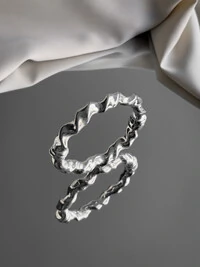 Bracelete Ondulado com Fecho | Prata 925 | Moderno