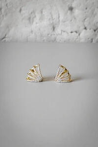 Piercing Cravejado Abas | Banho de Ouro 18k | Luxo