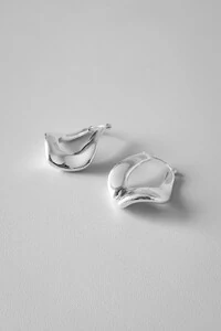 Brinco Argola Folha Orgânica | Prata 925 | Moderno