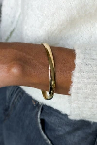 Pulseira Argola Lisa 6mm | Prata 925 com Banho de Ouro 18k | Bold