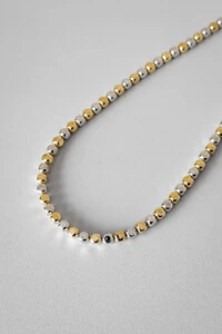 Colar Elos Bicolor | Banho Ouro 18k e Ródio | Sofisticado