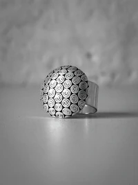 Anel Cúpula Espiral Ajustável | Banho de Prata 925